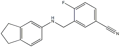 3-[(2,3-dihydro-1H-inden-5-ylamino)methyl]-4-fluorobenzonitrile Struktur