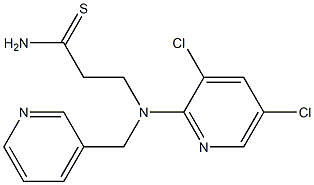 3-[(3,5-dichloropyridin-2-yl)(pyridin-3-ylmethyl)amino]propanethioamide Struktur