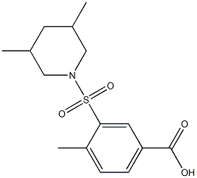 3-[(3,5-dimethylpiperidine-1-)sulfonyl]-4-methylbenzoic acid Struktur