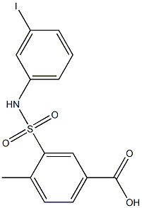 3-[(3-iodophenyl)sulfamoyl]-4-methylbenzoic acid Struktur