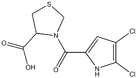 3-[(4,5-dichloro-1H-pyrrol-2-yl)carbonyl]-1,3-thiazolidine-4-carboxylic acid Struktur