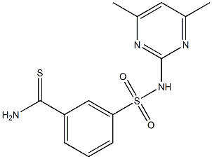 3-[(4,6-dimethylpyrimidin-2-yl)sulfamoyl]benzene-1-carbothioamide Struktur