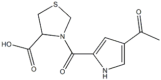 3-[(4-acetyl-1H-pyrrol-2-yl)carbonyl]-1,3-thiazolidine-4-carboxylic acid Struktur