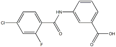 3-[(4-chloro-2-fluorobenzene)amido]benzoic acid Struktur