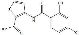 3-[(4-chloro-2-hydroxybenzene)amido]thiophene-2-carboxylic acid Struktur