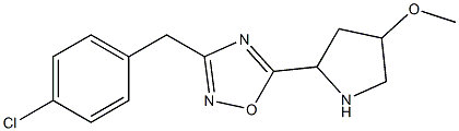 3-[(4-chlorophenyl)methyl]-5-(4-methoxypyrrolidin-2-yl)-1,2,4-oxadiazole Struktur