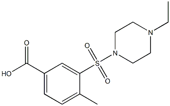 3-[(4-ethylpiperazine-1-)sulfonyl]-4-methylbenzoic acid Struktur