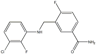 3-{[(3-chloro-2-fluorophenyl)amino]methyl}-4-fluorobenzamide Struktur