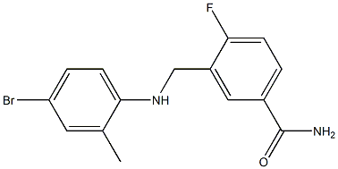 3-{[(4-bromo-2-methylphenyl)amino]methyl}-4-fluorobenzamide Struktur