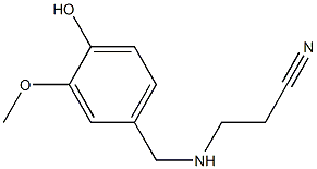 3-{[(4-hydroxy-3-methoxyphenyl)methyl]amino}propanenitrile Struktur