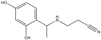 3-{[1-(2,4-dihydroxyphenyl)ethyl]amino}propanenitrile Struktur