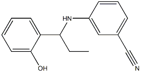 3-{[1-(2-hydroxyphenyl)propyl]amino}benzonitrile Struktur