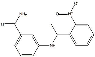 3-{[1-(2-nitrophenyl)ethyl]amino}benzamide Struktur