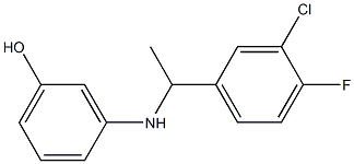 3-{[1-(3-chloro-4-fluorophenyl)ethyl]amino}phenol Struktur