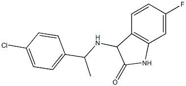 3-{[1-(4-chlorophenyl)ethyl]amino}-6-fluoro-2,3-dihydro-1H-indol-2-one Struktur