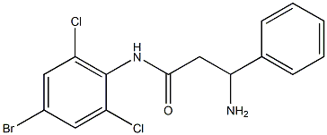 3-amino-N-(4-bromo-2,6-dichlorophenyl)-3-phenylpropanamide Struktur