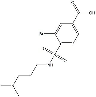 3-bromo-4-{[3-(dimethylamino)propyl]sulfamoyl}benzoic acid Struktur