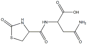 3-carbamoyl-2-[(2-oxo-1,3-thiazolidin-4-yl)formamido]propanoic acid Struktur