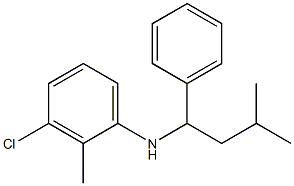 3-chloro-2-methyl-N-(3-methyl-1-phenylbutyl)aniline Struktur