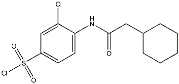 3-chloro-4-(2-cyclohexylacetamido)benzene-1-sulfonyl chloride Struktur