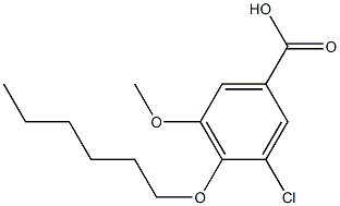 3-chloro-4-(hexyloxy)-5-methoxybenzoic acid Struktur