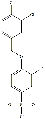 3-chloro-4-[(3,4-dichlorophenyl)methoxy]benzene-1-sulfonyl chloride Struktur