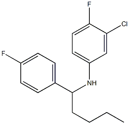 3-chloro-4-fluoro-N-[1-(4-fluorophenyl)pentyl]aniline Struktur