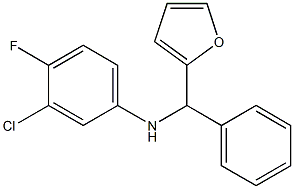 3-chloro-4-fluoro-N-[furan-2-yl(phenyl)methyl]aniline Struktur