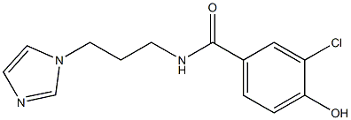 3-chloro-4-hydroxy-N-[3-(1H-imidazol-1-yl)propyl]benzamide Struktur