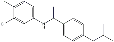 3-chloro-4-methyl-N-{1-[4-(2-methylpropyl)phenyl]ethyl}aniline Struktur