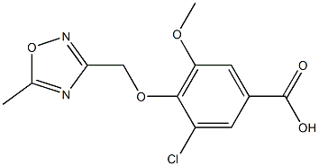 3-chloro-5-methoxy-4-[(5-methyl-1,2,4-oxadiazol-3-yl)methoxy]benzoic acid Struktur