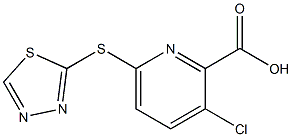 3-chloro-6-(1,3,4-thiadiazol-2-ylsulfanyl)pyridine-2-carboxylic acid Struktur