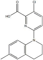 3-chloro-6-(6-methyl-1,2,3,4-tetrahydroquinolin-1-yl)pyridine-2-carboxylic acid Struktur