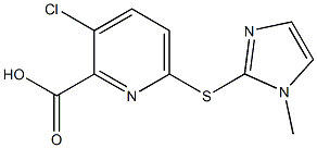 3-chloro-6-[(1-methyl-1H-imidazol-2-yl)sulfanyl]pyridine-2-carboxylic acid Struktur