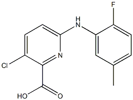 3-chloro-6-[(2-fluoro-5-methylphenyl)amino]pyridine-2-carboxylic acid Struktur