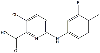 3-chloro-6-[(3-fluoro-4-methylphenyl)amino]pyridine-2-carboxylic acid Struktur