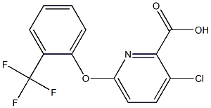 3-chloro-6-[2-(trifluoromethyl)phenoxy]pyridine-2-carboxylic acid Struktur