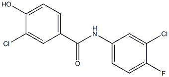 3-chloro-N-(3-chloro-4-fluorophenyl)-4-hydroxybenzamide Struktur