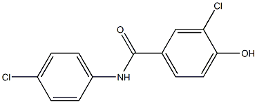 3-chloro-N-(4-chlorophenyl)-4-hydroxybenzamide Struktur