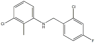 3-chloro-N-[(2-chloro-4-fluorophenyl)methyl]-2-methylaniline Struktur