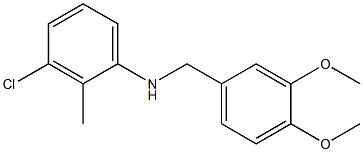 3-chloro-N-[(3,4-dimethoxyphenyl)methyl]-2-methylaniline Struktur