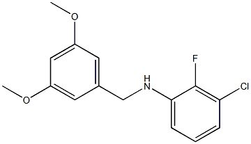 3-chloro-N-[(3,5-dimethoxyphenyl)methyl]-2-fluoroaniline Struktur