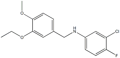 3-chloro-N-[(3-ethoxy-4-methoxyphenyl)methyl]-4-fluoroaniline Struktur