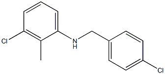 3-chloro-N-[(4-chlorophenyl)methyl]-2-methylaniline Struktur