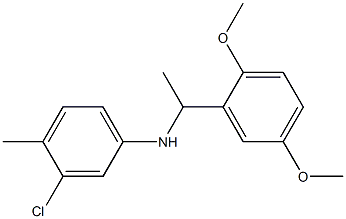 3-chloro-N-[1-(2,5-dimethoxyphenyl)ethyl]-4-methylaniline Struktur