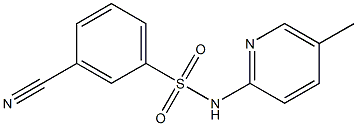 3-cyano-N-(5-methylpyridin-2-yl)benzene-1-sulfonamide Struktur