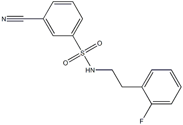 3-cyano-N-[2-(2-fluorophenyl)ethyl]benzene-1-sulfonamide Struktur