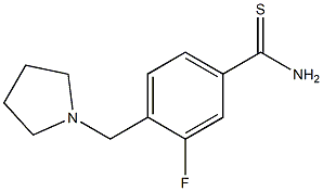 3-fluoro-4-(pyrrolidin-1-ylmethyl)benzenecarbothioamide Struktur