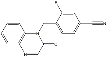 3-fluoro-4-[(2-oxoquinoxalin-1(2H)-yl)methyl]benzonitrile Struktur