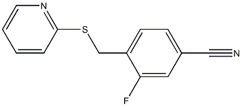 3-fluoro-4-[(pyridin-2-ylsulfanyl)methyl]benzonitrile Struktur